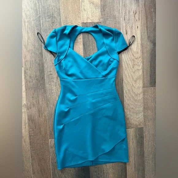GUESS Bodycon Dress Teal 10 - Picture 2 of 4